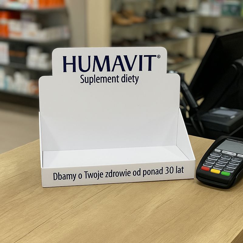 Ekspozytor apteczny z plexi na suplementy diety i leki