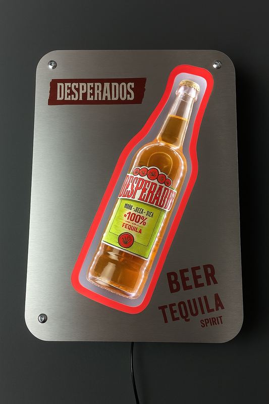 Panel podświetlany z plexi ekspozytor LED na piwo reklama barowa