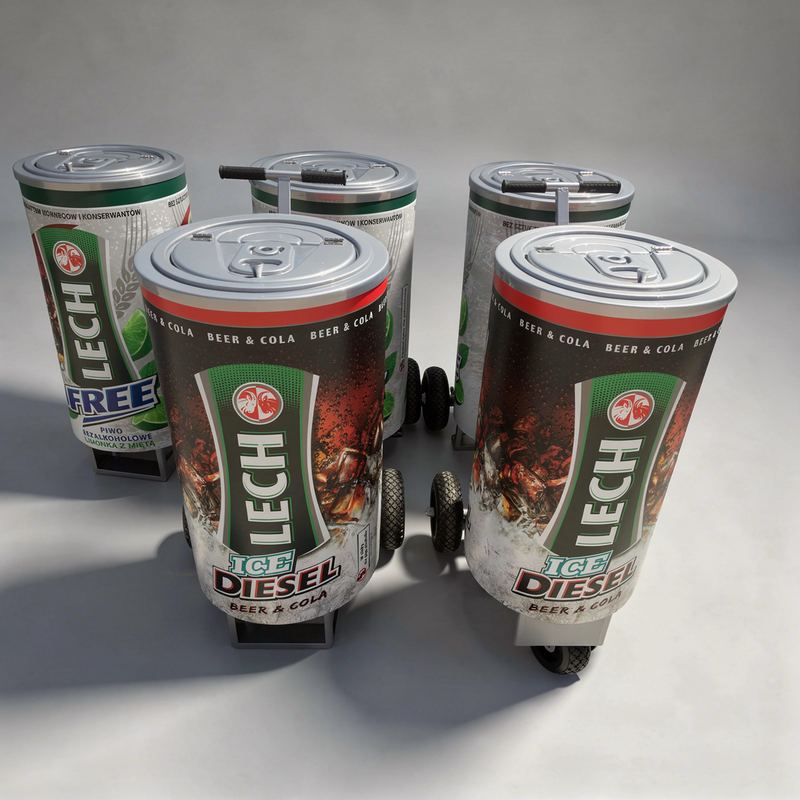 Wózek eventowy samplingowy z grafiką na event promocyjny